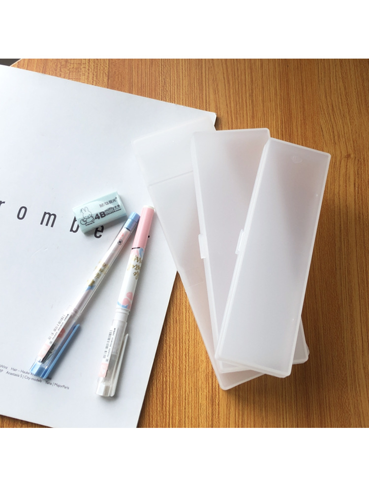 MUJI Stationery Translucent Pencil Box Student Minimalist Frosted TikTok Pencil Case Pp Plastic Pencil-Box MUJI Stationery Translucent Pencil Box Student Minimalist Frosted TikTok Pencil Case Pp Plastic Pencil-Box