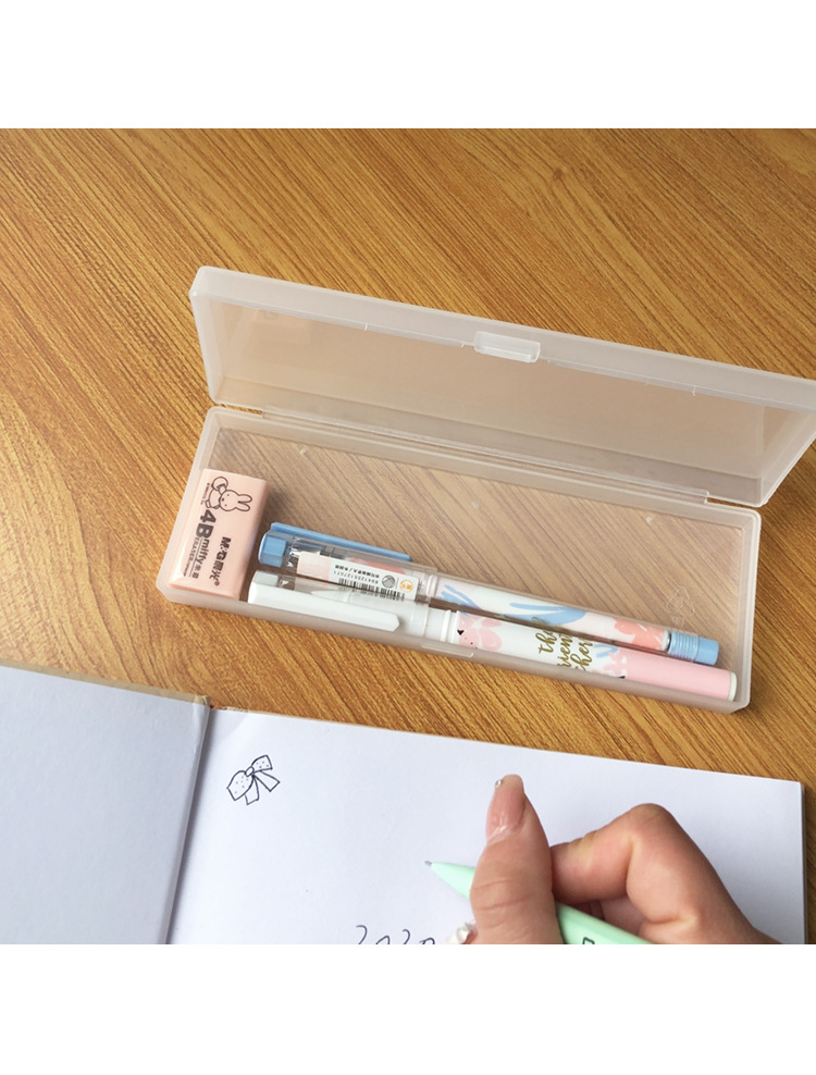 MUJI Stationery Translucent Pencil Box Student Minimalist Frosted TikTok Pencil Case Pp Plastic Pencil-Box MUJI Stationery Translucent Pencil Box Student Minimalist Frosted TikTok Pencil Case Pp Plastic Pencil-Box