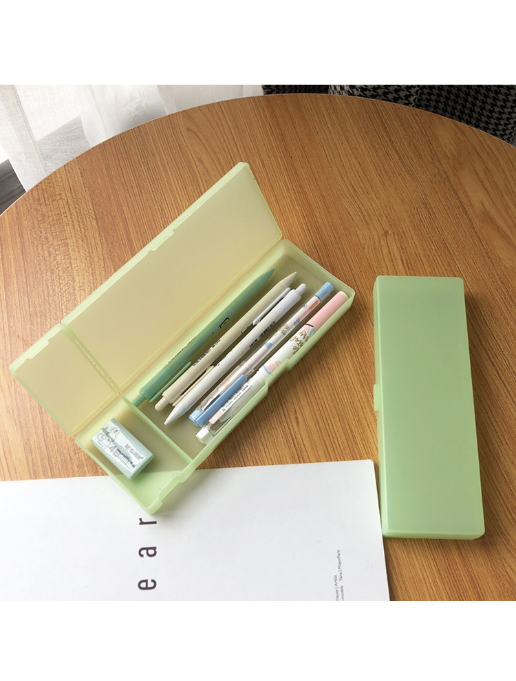 MUJI Stationery Translucent Pencil Box Student Minimalist Frosted TikTok Pencil Case Pp Plastic Pencil-Box MUJI Stationery Translucent Pencil Box Student Minimalist Frosted TikTok Pencil Case Pp Plastic Pencil-Box