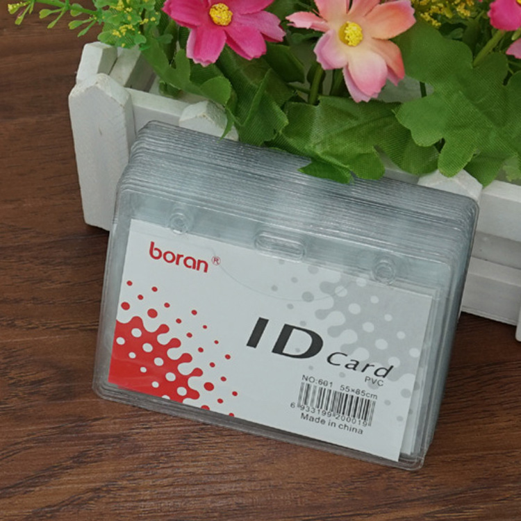 Soft Film 601 ID Card Case Horizontal Transparent Work Card Case Chest Card Bank Card Protective Case Student Card Cover