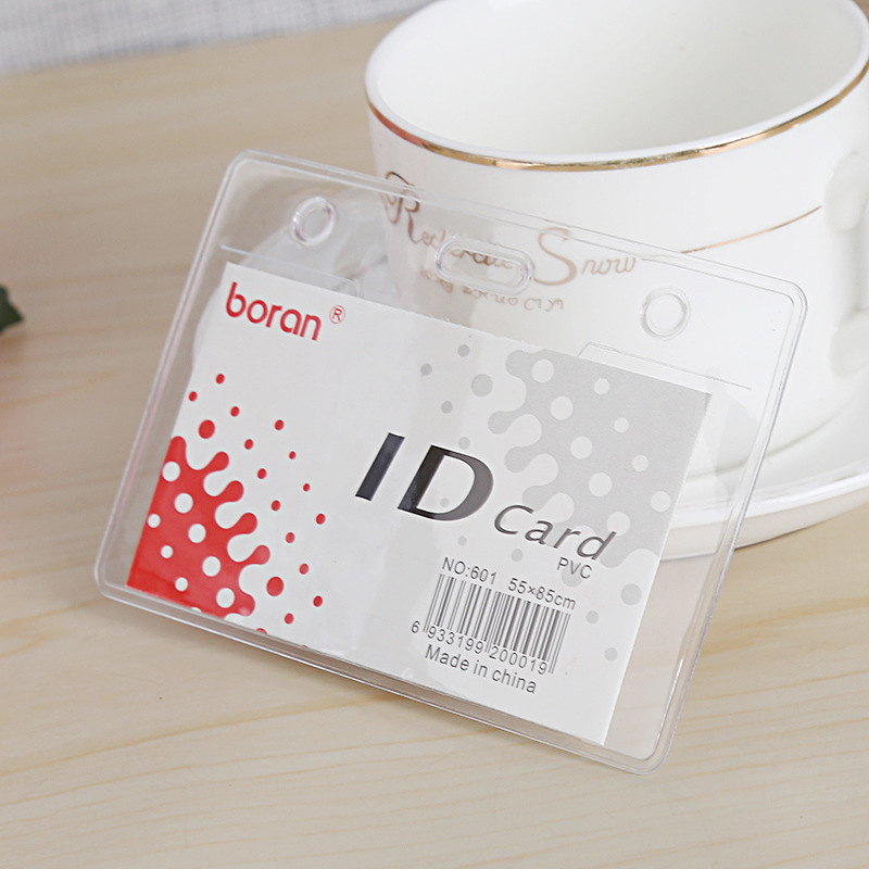 Soft Film 601 ID Card Case Horizontal Transparent Work Card Case Chest Card Bank Card Protective Case Student Card Cover
