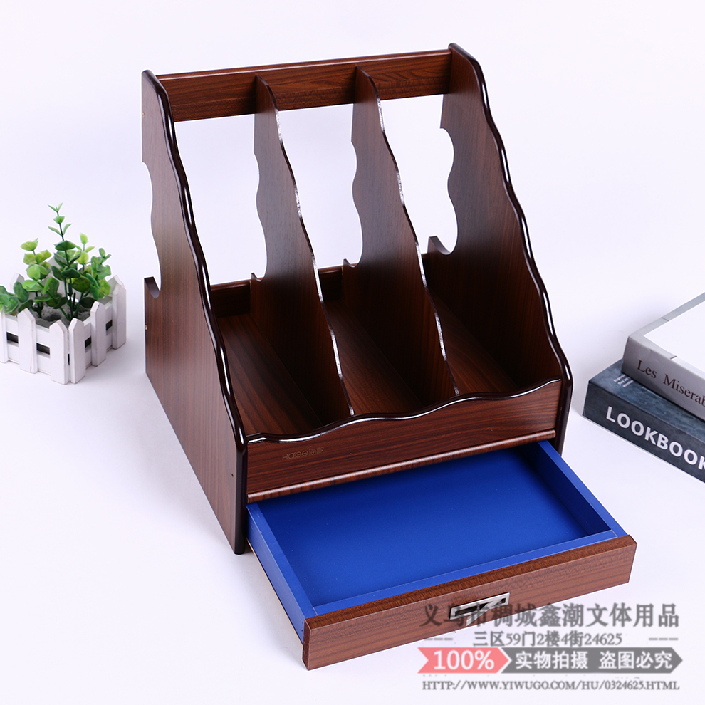 Folder Shelf Desktop Office Wooden Large Classification Storage Rack Book Stand Organizing Books Wooden Shelf