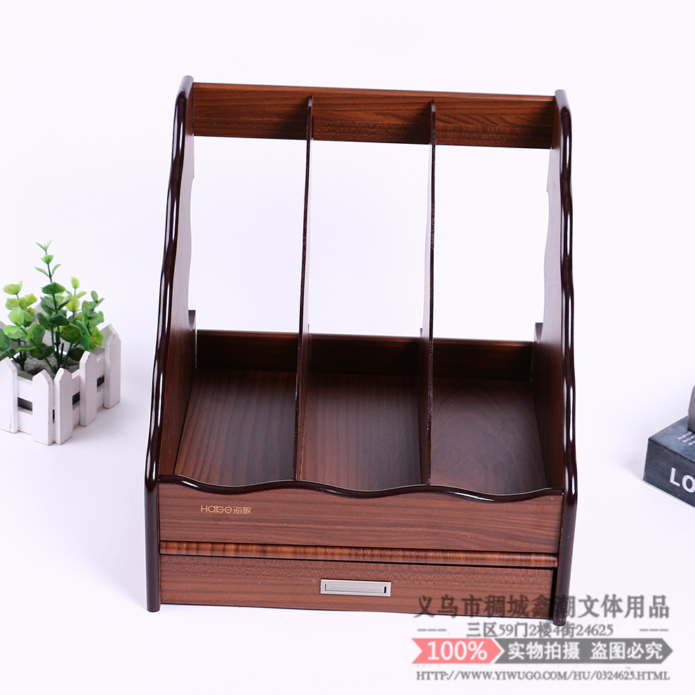 Folder Shelf Desktop Office Wooden Large Classification Storage Rack Book Stand Organizing Books Wooden Shelf