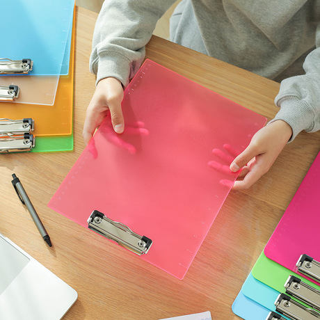 Student Notes Writing Pad Clip A4 Plastic Transparent Board Clip Office Signature Board Vertical Pad Note Board Folder