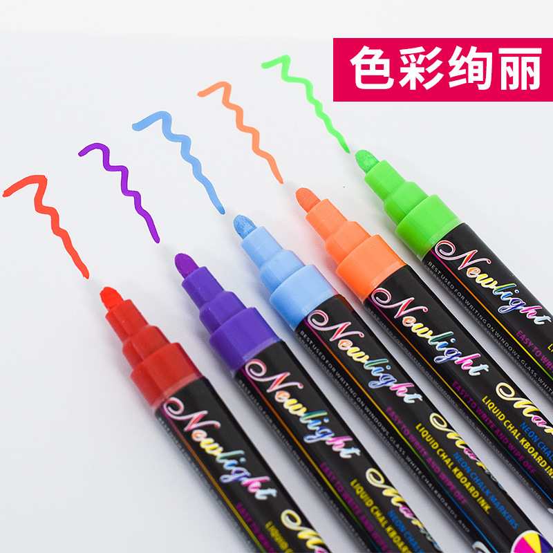 Highlighter round Head Liquid Pen 6mm Marker Blackboard Color Pen Fluorescent Water-Based Paint Pen Chalk Markers