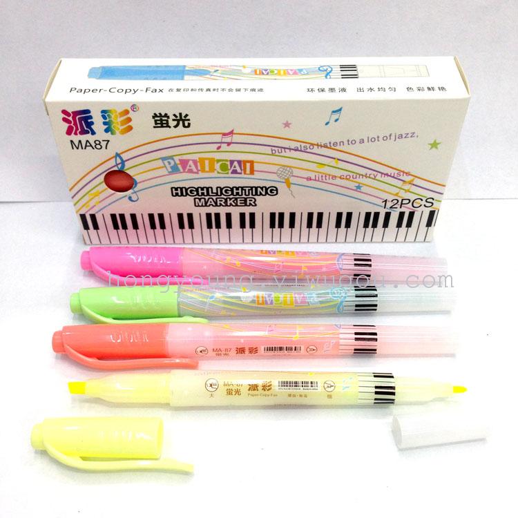 Double head highlighter pen color pens highlighters markers fluorescent marker