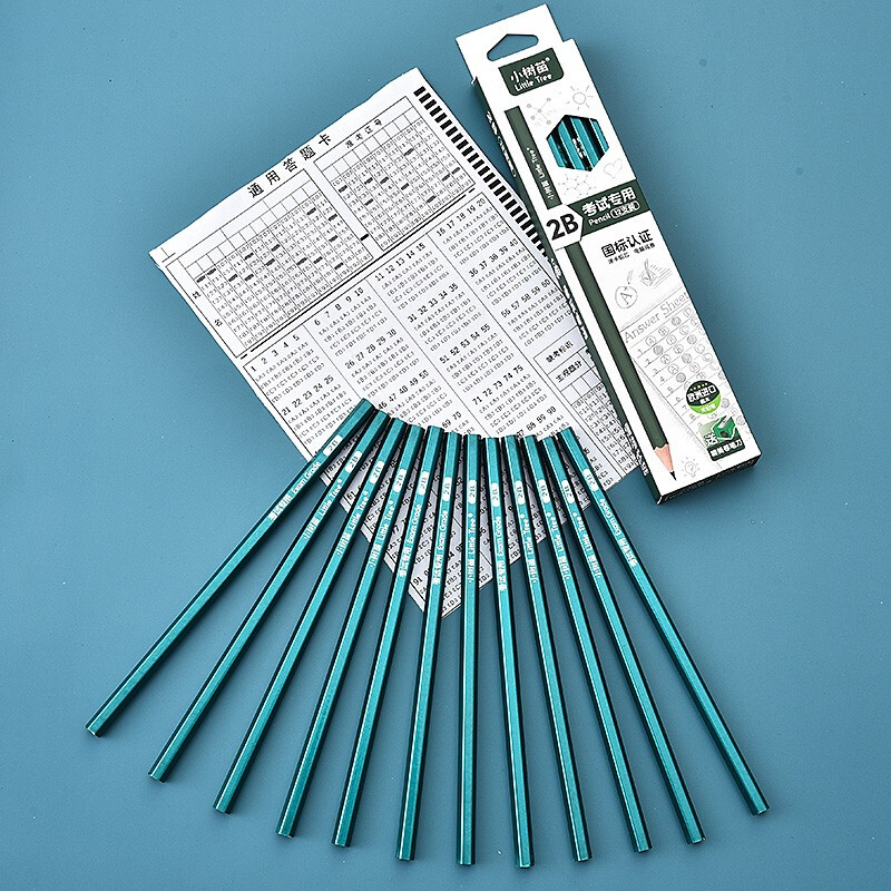 Sapling 12 Boxed Student Exam Sketch 2B Double Cut Exam Pencil Coated Pencil 12 PCs/Box