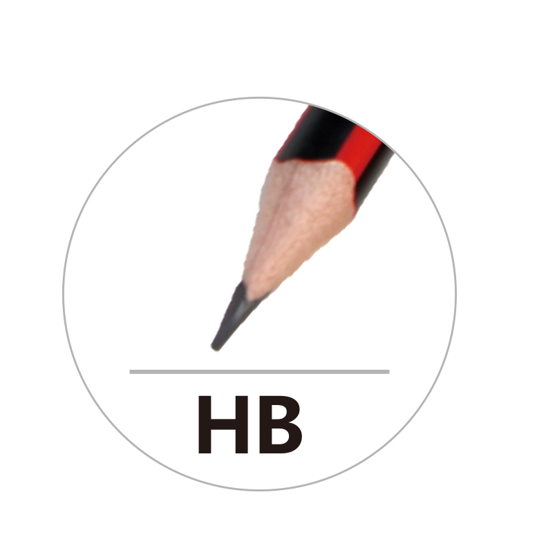 Red and Black Strip Triangle Pole Leather Tip Pointed Pencil HB (MC050-6)