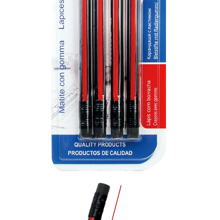 Red and Black Strip Triangle Pole Leather Tip Pointed Pencil HB (MC050-6) Red and Black Strip Triangle Pole Leather Tip Pointed Pencil HB (MC050-6)