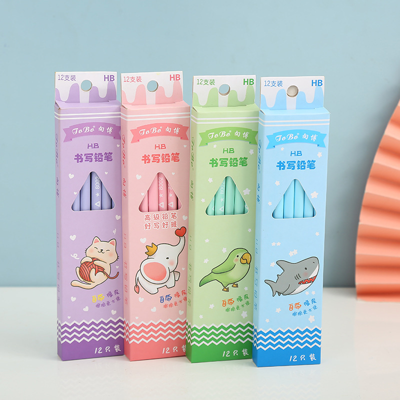 Candy Color Cartoon Pencil HB Children Writing Pencil with Eraser Pencil Kindergarten Student Prize Small Gift Candy Color Cartoon Pencil HB Children Writing Pencil with Eraser Pencil Kindergarten Student Prize Small Gift
