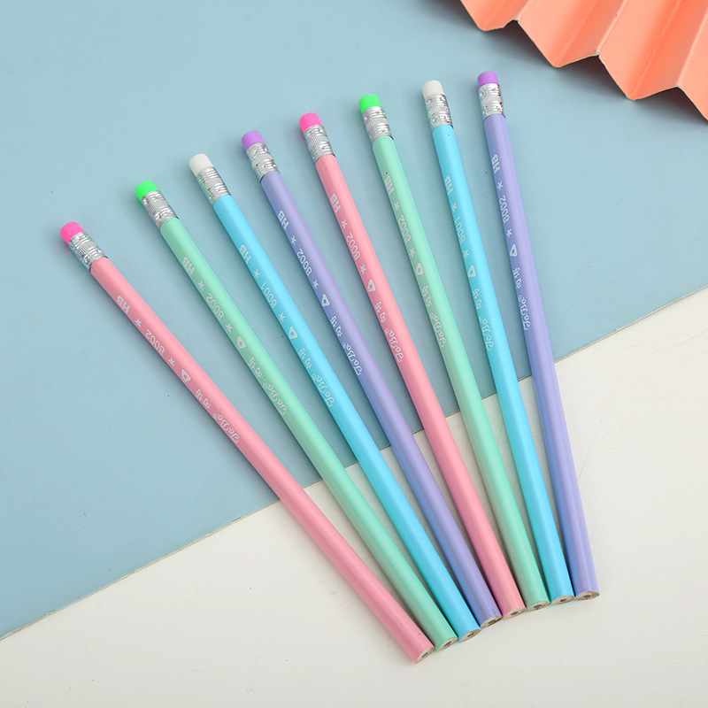 Candy Color Cartoon Pencil HB Children Writing Pencil with Eraser Pencil Kindergarten Student Prize Small Gift Candy Color Cartoon Pencil HB Children Writing Pencil with Eraser Pencil Kindergarten Student Prize Small Gift