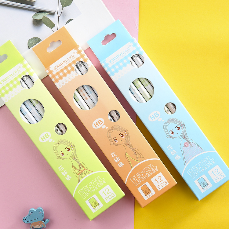 Factory Direct Sales Children&#039;s Cartoon round Writing Pencil HB Elementary School Student Pens for Writing Letters 