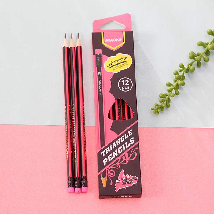 Manufacturer direct HB triangular rod string pencil writing pencil Manufacturer direct HB triangular rod string pencil writing pencil