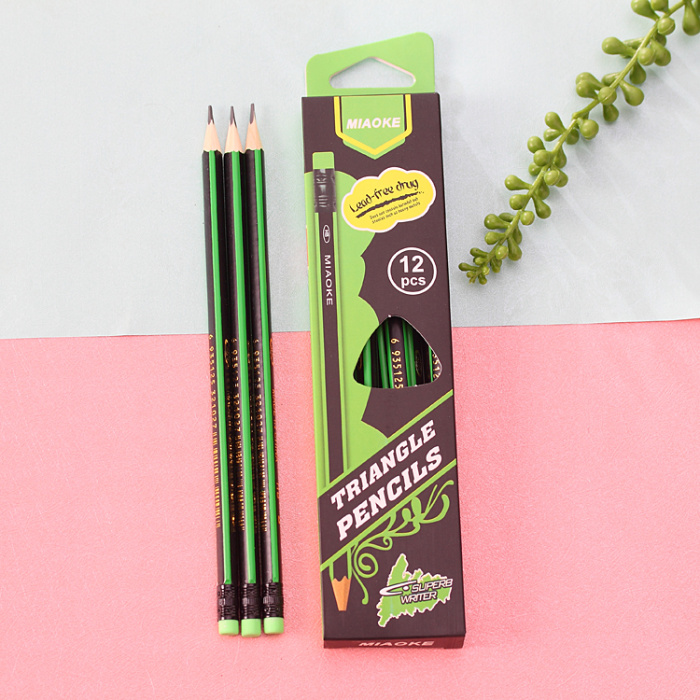Manufacturer direct HB triangular rod string pencil writing pencil Manufacturer direct HB triangular rod string pencil writing pencil