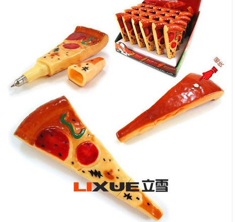 Japan and Korea creative stationery/advertising gift/pizza Fridge Magnet ballpoint pen 1.0-blue ink