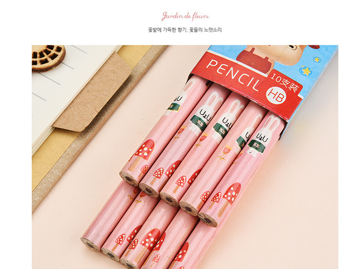 Shunfu Cartoon Mantle round Brush Pot Student Children Writing HB Log Pencil Learning Prize Stationery Wholesale