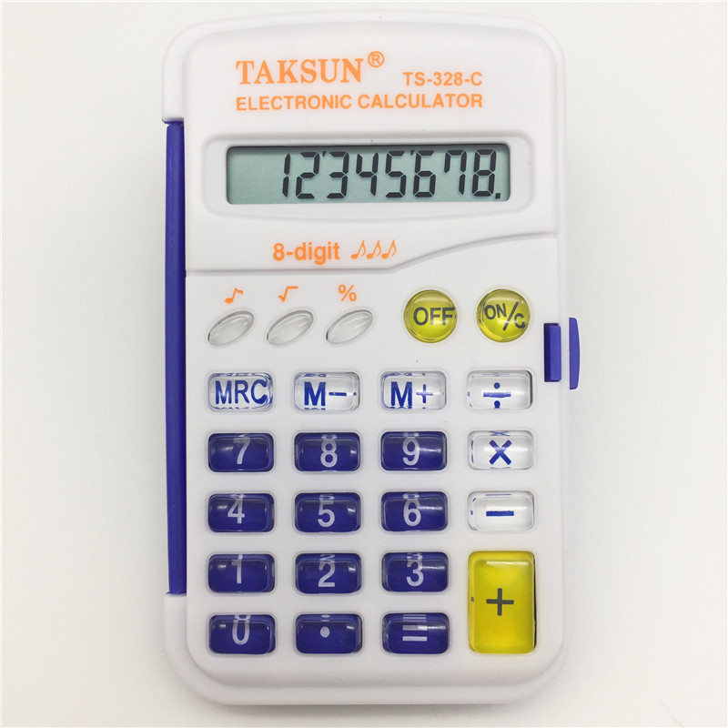Dexin TS-328A Small Flip Portable Pocket 8-Digit with Didi Sound Calculator Elementary School Student Computer