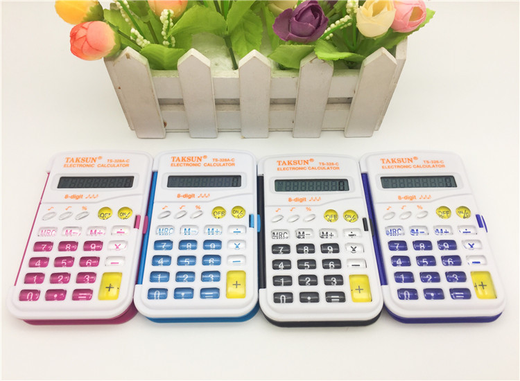 Dexin TS-328A Small Flip Portable Pocket 8-Digit with Didi Sound Calculator Elementary School Student Computer