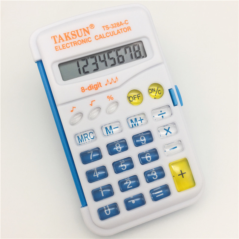 Dexin TS-328A Small Flip Portable Pocket 8-Digit with Didi Sound Calculator Elementary School Student Computer