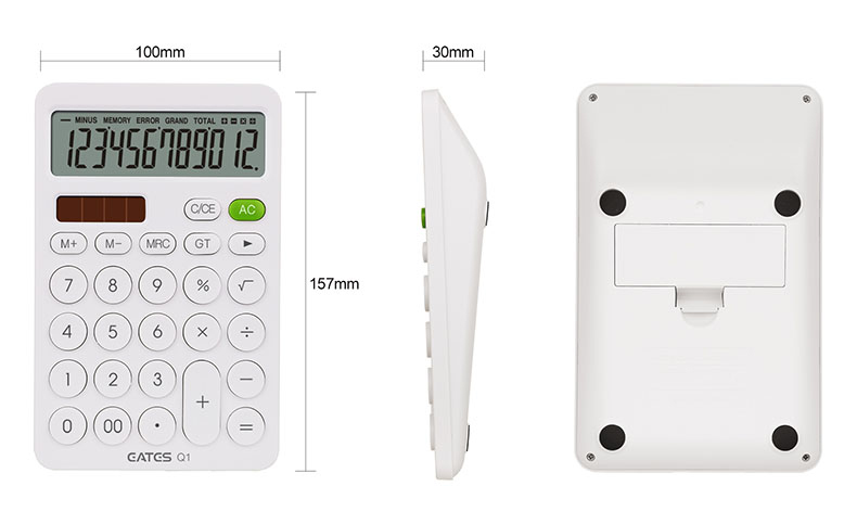 Eates Calculator Q1 round Button Internet Celebrity Solar Dual Power Fashion Accounting Office Finance Simple Ins