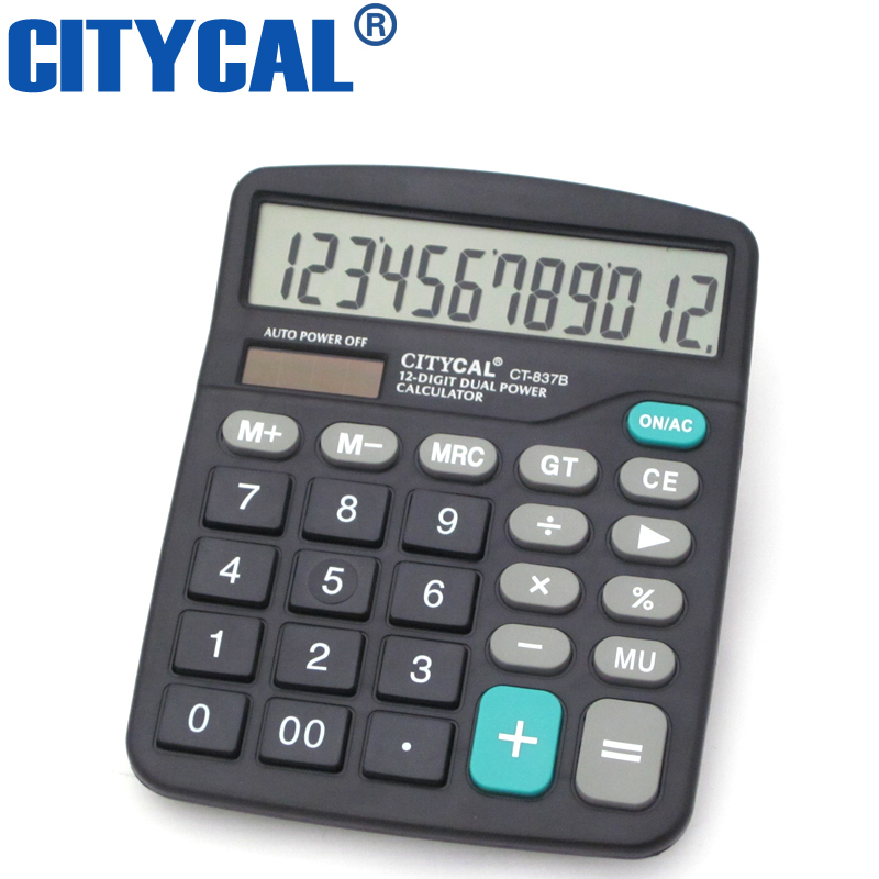 CITYCAL calculator CT-837B solar calculator