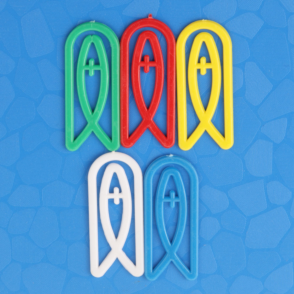 Color plastic special-shaped paper clip cartoon card paper clip 40mm cross-border special supply