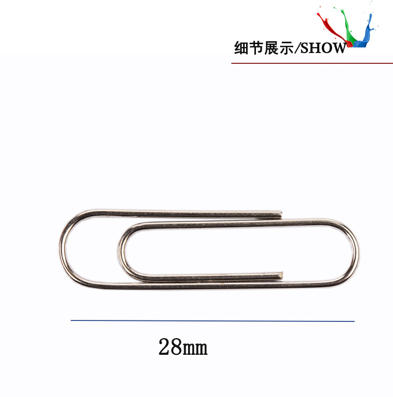 Manufacturer direct shot silver nickel plated color paper clip 28 mm metal paper clip material fixation needle Manufacturer direct shot silver nickel plated color paper clip 28 mm metal paper clip material fixation needle