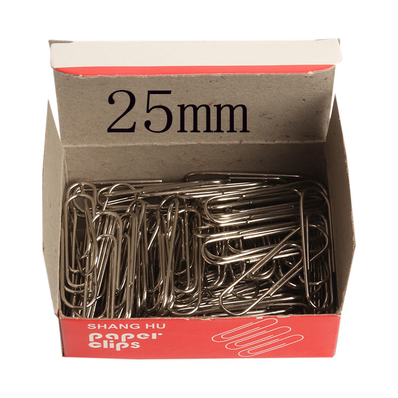 [spot supply] nickel plated paper clip office stationery paper clip 25mm factory direct sales