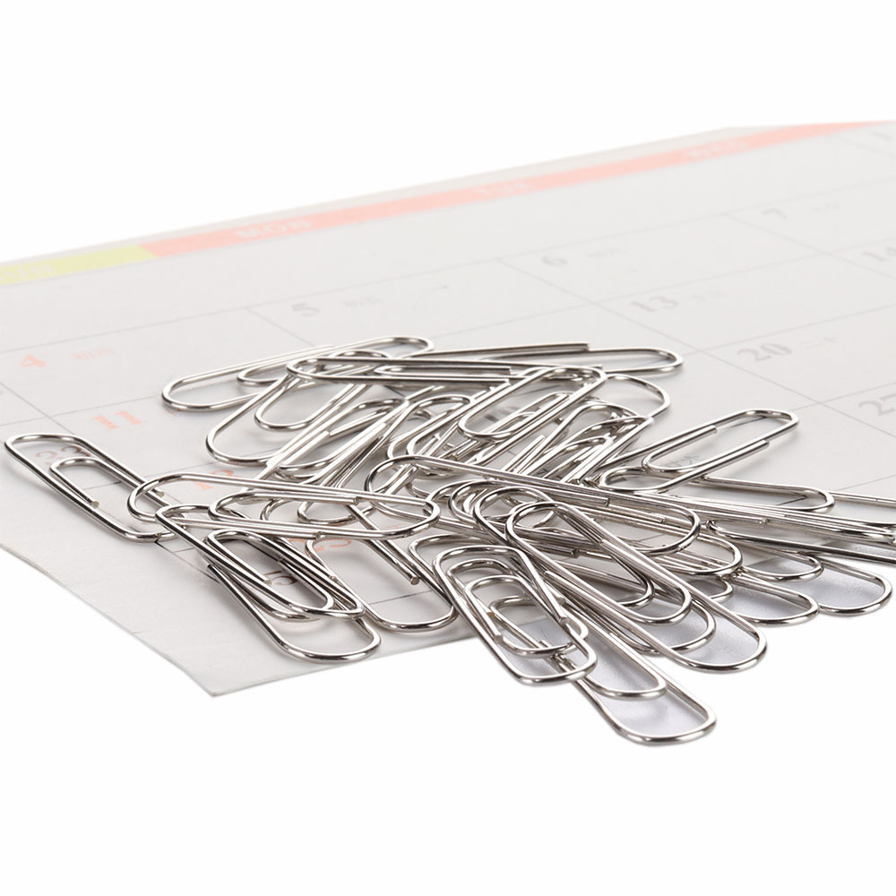 [spot supply] nickel plated paper clip office stationery paper clip 25mm factory direct sales