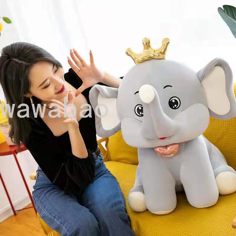 Plush Toys Crown Elephant Plush Doll Send Friends Birthday Present Elephant Throw Pillow Plush Toys Crown Elephant Plush Doll Send Friends Birthday Present Elephant Throw Pillow