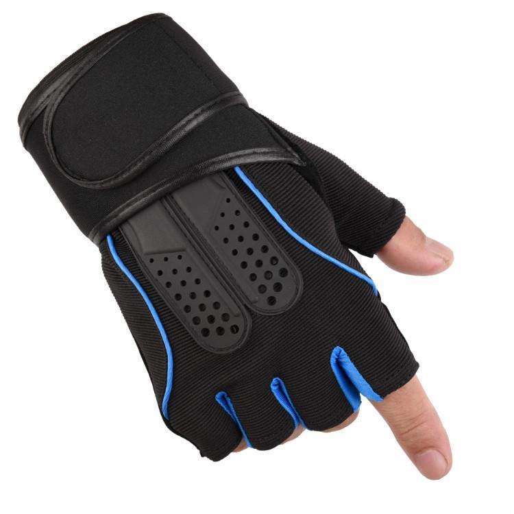 Half Finger Gloves Fitness Men&#039;s Lengthened Wrist Guard Non-Slip Weightlifting Wear-Resistant Breathable Equipment Dumbbell Sports Riding Tactics