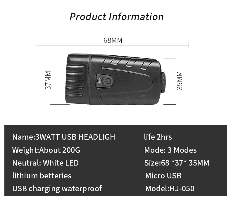 Usb-powered bike headlamp hj-050 nightlight riding equipment Usb-powered bike headlamp hj-050 nightlight riding equipment