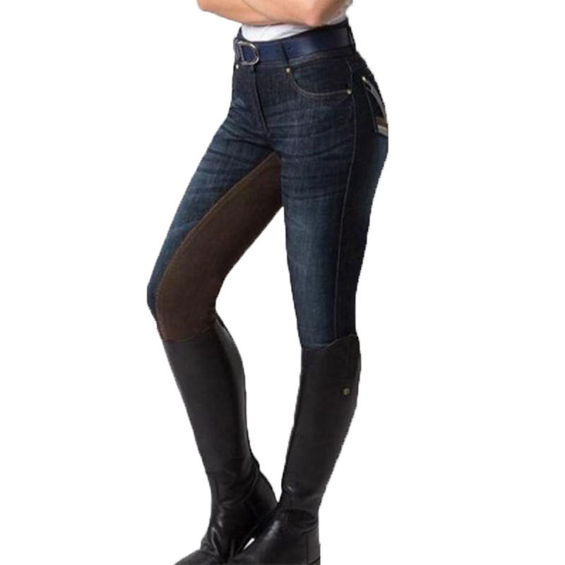2021 Foreign Trade New European and American Women&#039;s Slim Fit Slimming and Tight High Waist Stitching Riding Equipment Casual Equestrian Pants