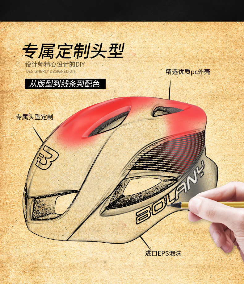 Bolany Bicycle Helmet Riding Helmet Mountain Bike Outdoor Riding Cap Cycling Sports Equipment CE Certification