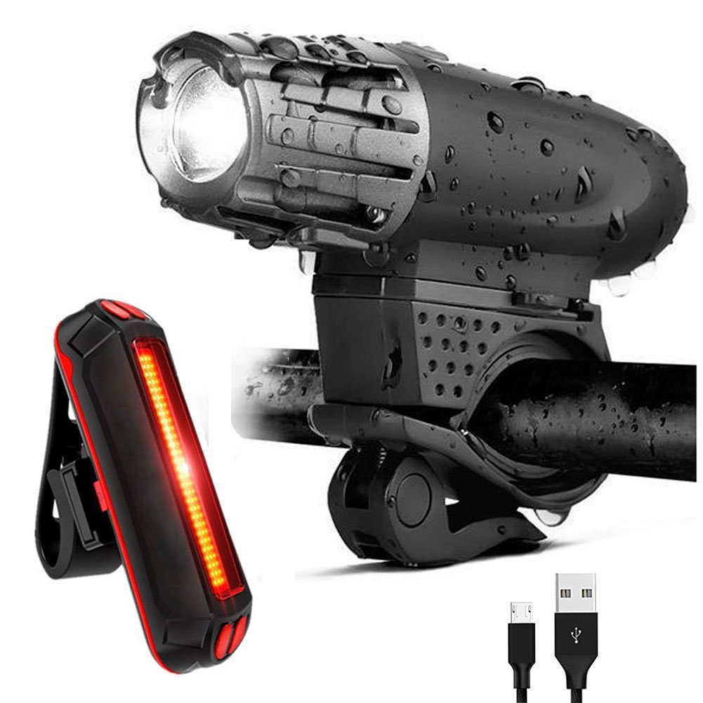 Bicycle Light 360 Degree Rotating Equipment USB Charging Warning Light Outdoor Riding Strong Light Lighting Headlight