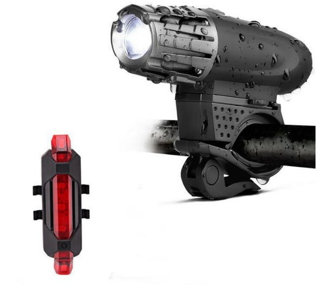 Bicycle Light 360 Degree Rotating Equipment USB Charging Warning Light Outdoor Riding Strong Light Lighting Headlight