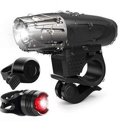 Bicycle Light 360 Degree Rotating Equipment USB Charging Warning Light Outdoor Riding Strong Light Lighting Headlight