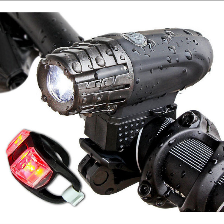 Bicycle Light 360 Degree Rotating Equipment USB Charging Warning Light Outdoor Riding Strong Light Lighting Headlight