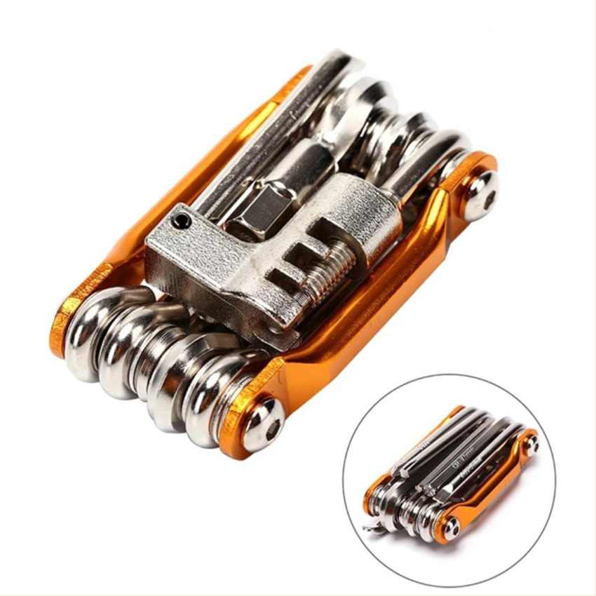 Bicycle Tool 11-in-1 Multi-Purpose Function Combination Mountain Bike Tool with T25 Chain Cutter Riding Equipment Bicycle Tool 11-in-1 Multi-Purpose Function Combination Mountain Bike Tool with T25 Chain Cutter Riding Equipment