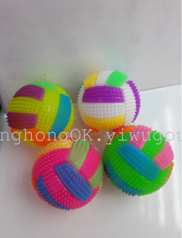 Supply of high quality vocal glitter elastic ball bouncing ball of volleyball playing children's leisure sales stall