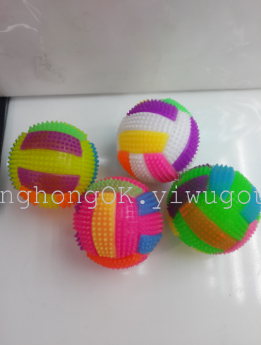 Supply of high quality vocal glitter elastic ball bouncing ball of volleyball playing children's leisure sales stall