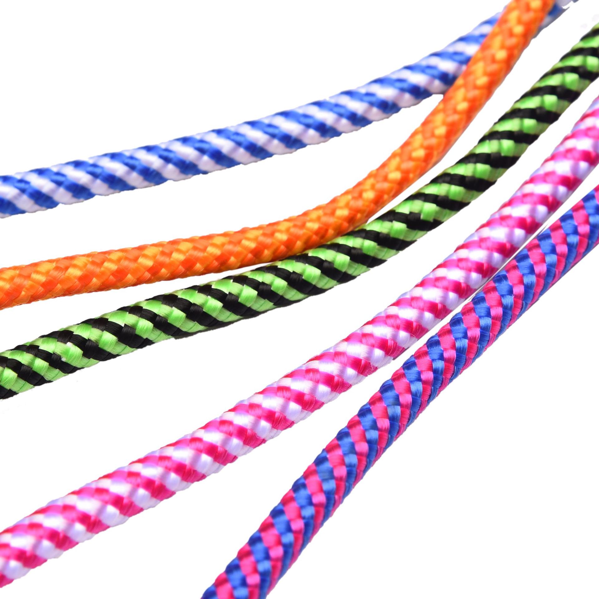 Yi Cai Colorful Plastic Handle Woven Skipping Rope Children&#039;s Sports Skipping Rope Plastic Skipping Rope Fitness Equipment Supplies Wholesale