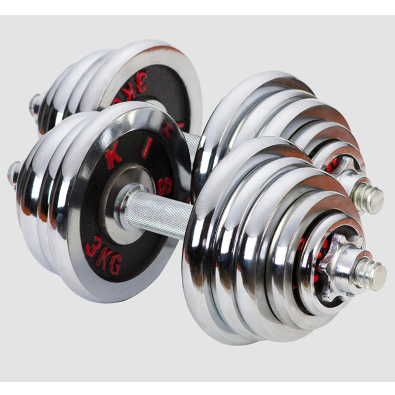 Manufacturer direct sale electroplating dumbbell red letter electroplating dumbbell male fitness equipment arm muscle exercise home disassembly combination
