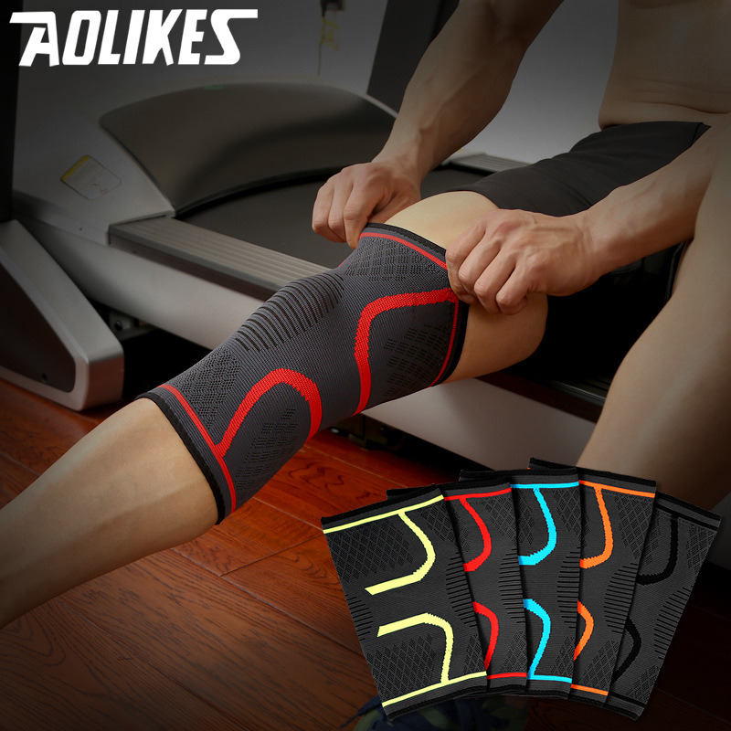 Sports Kneecaps Autumn and Winter Running Basketball Cycling Fitness Anti-Slip Men&#039;s and Women&#039;s Breathable Thin Color Nylon Knee Pads