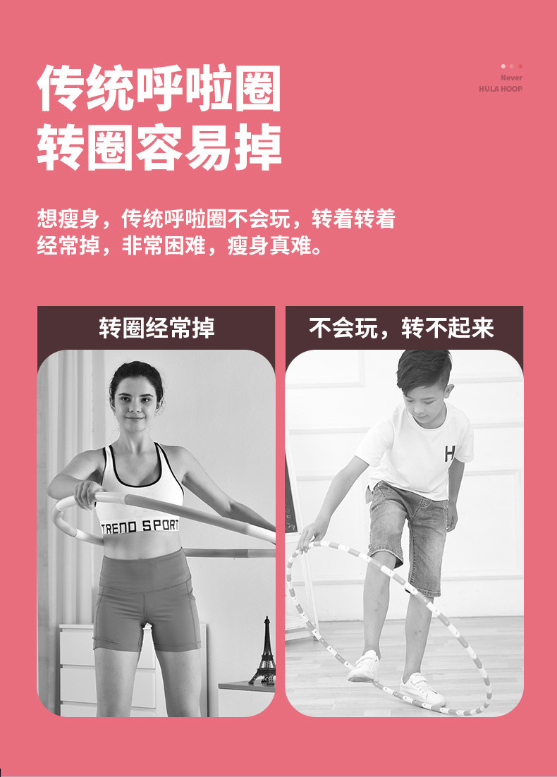 SOURCE Manufacturer Hula Hoop Intelligent Waist Slimming Massage 24 Hula Hoop New Type Can't Be Removed Hula Hoop