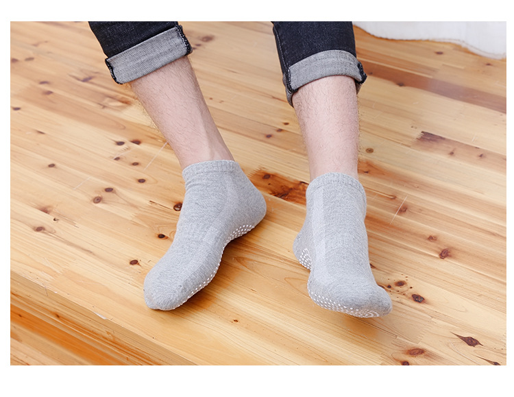 Dispensing Yoga Socks Sweat-Absorbent Breathable Boat Socks Trampoline Socks Indoor Non-Slip Floor Socks round Head Pilates Men's Socks