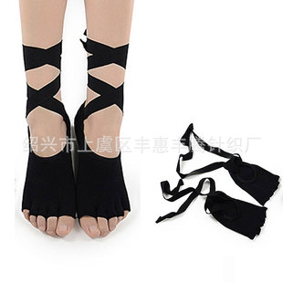 Long Tube Yoga Socks Toe Socks Pilates Non-Slip Socks Split Toe over the Knee Mid Tube Silicone Sports Fitness Summer Delivery