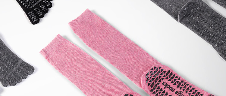 Long Tube Yoga Socks Toe Socks Pilates Non-Slip Socks Split Toe over the Knee Mid Tube Silicone Sports Fitness Summer Delivery