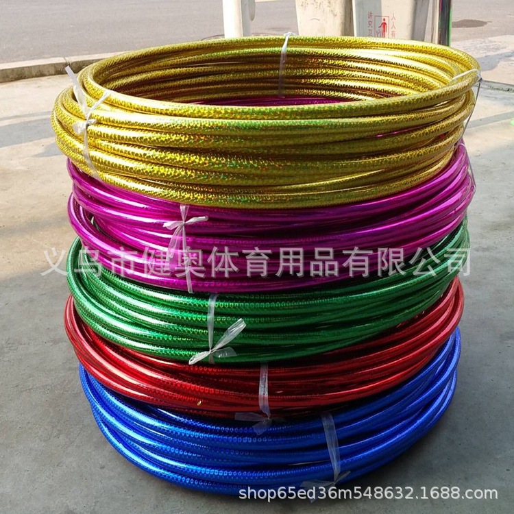 Jianerte factory foreign trade export center laser double color hula hoop children stage performance hula hoop Jianerte factory foreign trade export center laser double color hula hoop children stage performance hula hoop
