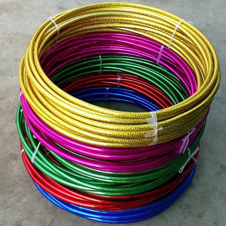 Jianerte factory foreign trade export center laser double color hula hoop children stage performance hula hoop